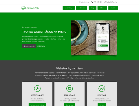 Náhľad webstránky Lemonweb po redizajne
