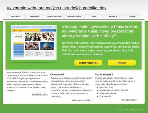 Náhľad starej webstránky Lemonweb pred redizajnom