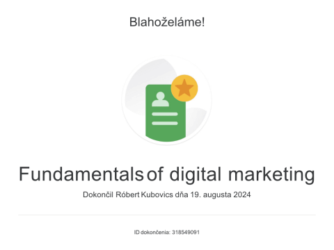 Certifikát: Základy digitálneho marketingu